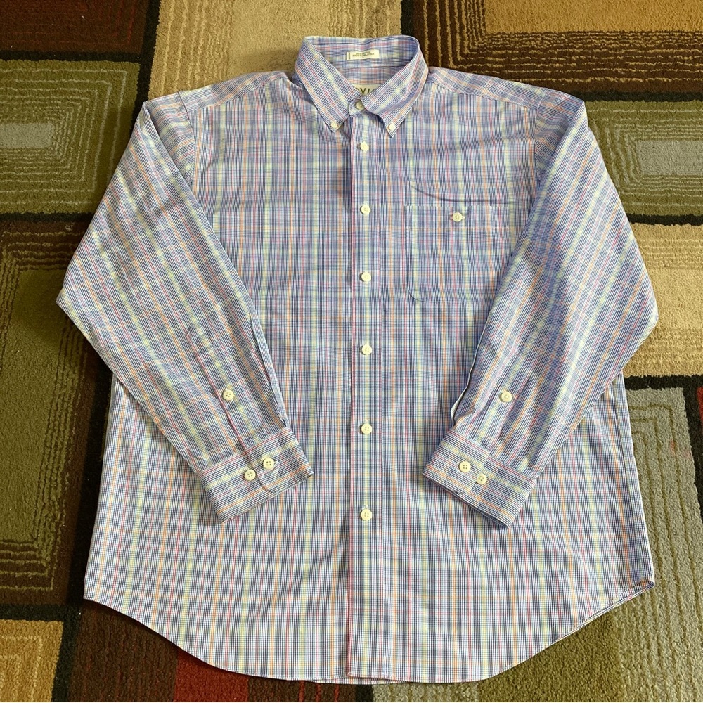 Orvis Checkered Multi-Colored Button Down Shirt L… - image 1